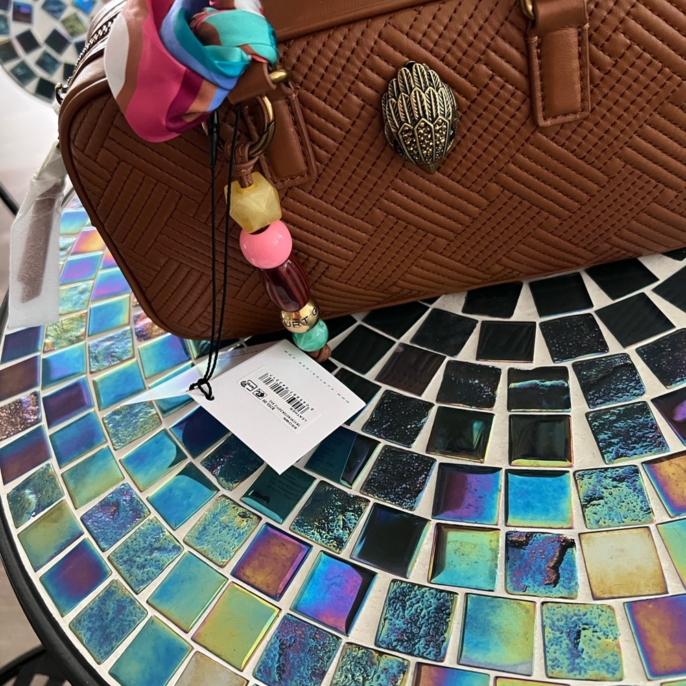 Kurt Geiger Brown Crossbody Bag with Colorful Scarf - Picture 6 of 7